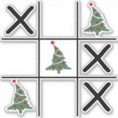 Christmas Tic Tac Toe Aufkleber (Vorderseite)