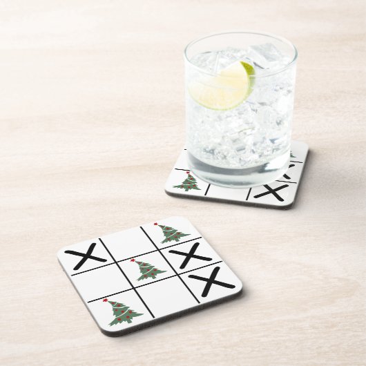 Christmas Tic Tac Toe Getränkeuntersetzer (Rechte Seite)