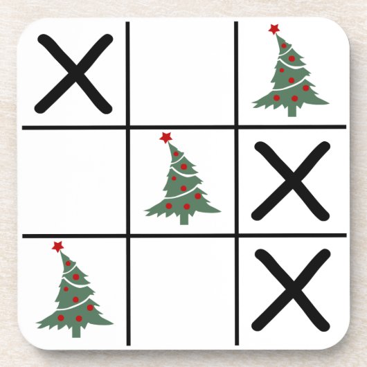 Christmas Tic Tac Toe Getränkeuntersetzer (Vorderseite)