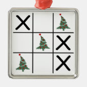 Christmas Tic Tac Toe Ornament Aus Metall (Vorne)
