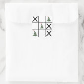 Christmas Tic Tac Toe Quadratischer Aufkleber (Tasche)