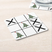 Christmas Tic Tac Toe Rechteckiger Pappuntersetzer (angewinkelt)