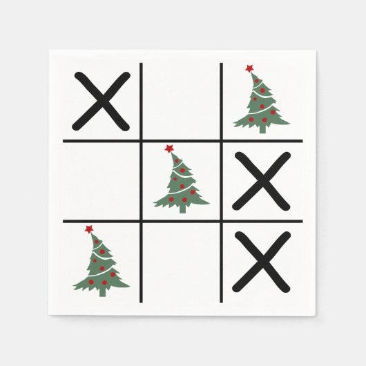 Christmas Tic Tac Toe Serviette (Vorderseite)