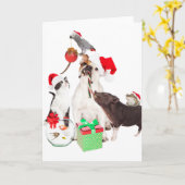 CHRISTMAS TIERE FOLGENDE CHRISTMAS-KARTE KARTE (Gelbe Blume)