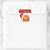 Christmas Tiger Danke Quadratischer Aufkleber (Tasche)
