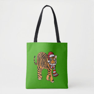 Christmas Tiger Tote Bag Tasche