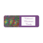 Christmas Tinsel Peacock Feather Custom Food Label (Vorne)