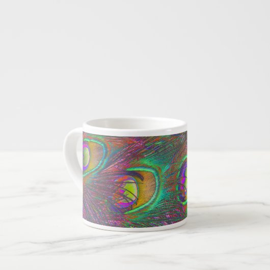 Christmas Tinsel Peacock Feathers Espressotasse (Vorderseite Links)