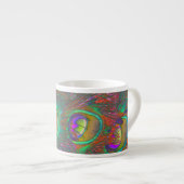 Christmas Tinsel Peacock Feathers Espressotasse (Vorderseite Rechts)