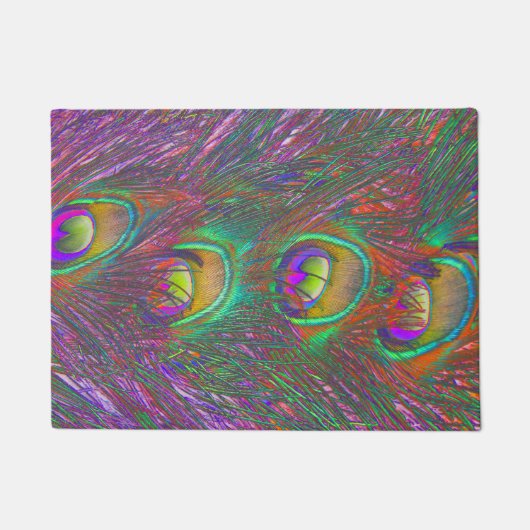 Christmas Tinsel Peacock Feathers Fußmatte (Vorderseite)