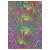 Christmas Tinsel Peacock Feathers Klemmbrett (Rückseite)