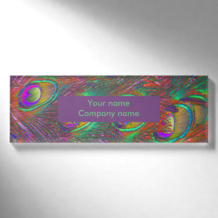 Christmas Tinsel Peacock Feathers Namenschild