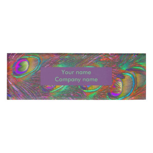 Christmas Tinsel Peacock Feathers Namenschild (Vorderseite)