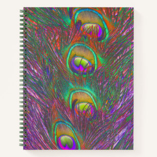 Christmas Tinsel Peacock Feathers Notizblock