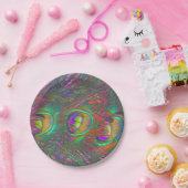 Christmas Tinsel Peacock Feathers Pappteller (Party)