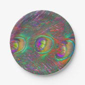 Christmas Tinsel Peacock Feathers Pappteller (Vorderseite)