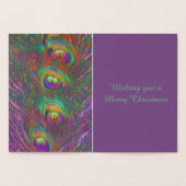 Christmas Tinsel Peacock Feathers Personalisiert Folienkarte (Innenseite)