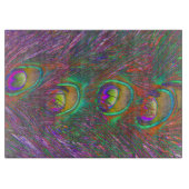 Christmas Tinsel Peacock Feathers Schneidebrett (Vorderseite)