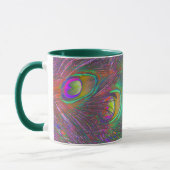 Christmas Tinsel Peacock Feathers Tasse (Links)