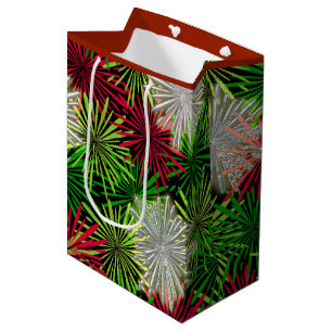 Christmas Tinsel PomPoms - Rot, Grün und Weiß Mittlere Geschenktüte