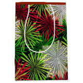 Christmas Tinsel PomPoms - Rot, Grün und Weiß Mittlere Geschenktüte (Vorderseite)