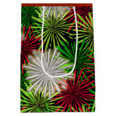 Christmas Tinsel PomPoms - Rot, Grün und Weiß Mittlere Geschenktüte (Rückseite)