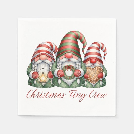 Christmas Tiny Crew Holiday Gnome Serviette (Vorderseite)