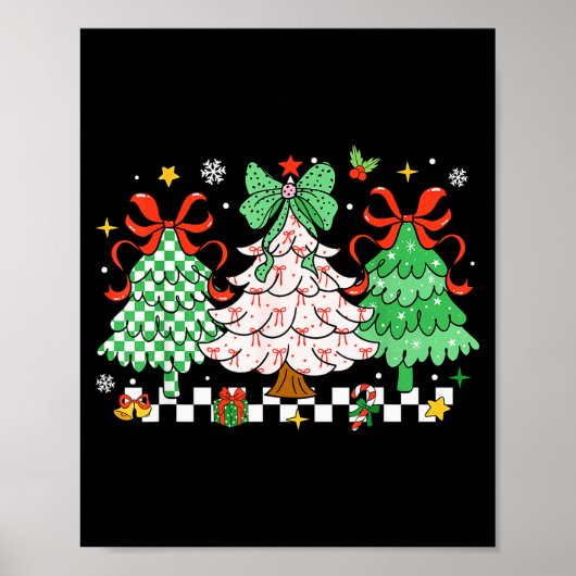 Christmas Tis The Season Coquette Bow Christmas Tr Poster (Vorne)