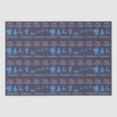 Christmas Tissue Paper - Blue Silhouette Design Seidenpapier (Vorderseite)