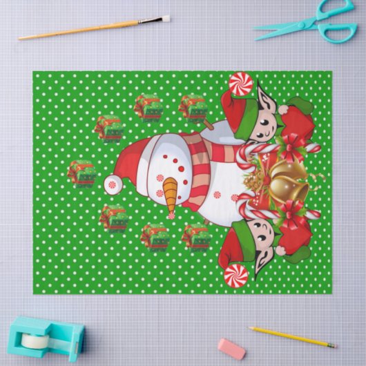 Christmas Tissue Snowman Elf Seidenpapier (Basteln)