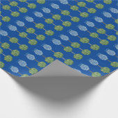 Christmas Topiary Blue White Ginger Jar Geschenkpapier (Ecke)