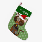Christmas Tortoiseshell Cat Kleiner Weihnachtsstrumpf (Vorderansicht (hängend))