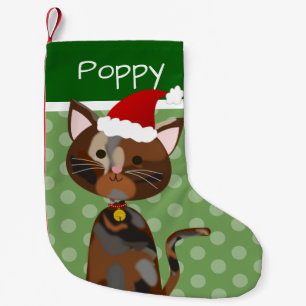 Christmas Tortoiseshell Cat Kleiner Weihnachtsstrumpf