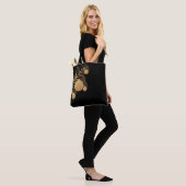 Christmas tote bag with baubles - black background tasche (Am Model)