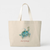 Christmas Tote Bags Coastal Sea Turtle Jumbo Stoffbeutel (Rückseite)