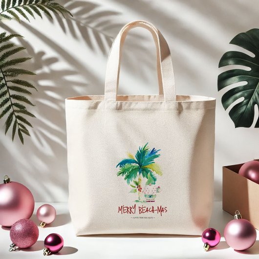 Christmas Tote Bags Unique Tropical Design Jumbo Stoffbeutel