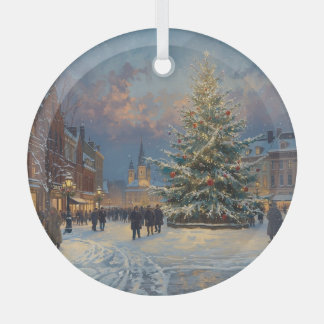 Christmas Town Square Tree Dectoration Ornament Aus Glas