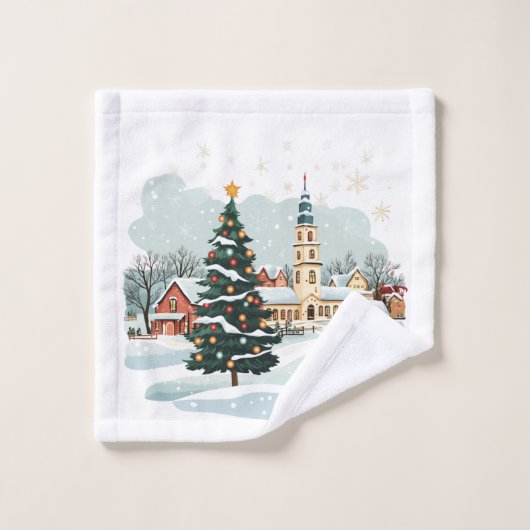 Christmas Town Towel Set Snowflakes (Waschlappen)