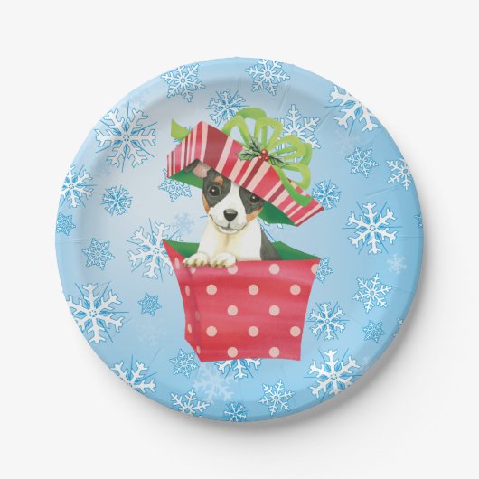 Christmas Toy Fox Terrier Pappteller (Vorderseite)