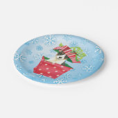 Christmas Toy Fox Terrier Pappteller (Schrägansicht)
