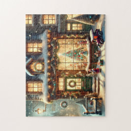 Christmas Toy Shop Festive Winter Snow Village Puzzle