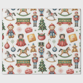 Christmas Toyland & Trains Wrapping Paper for Kids Geschenkpapier