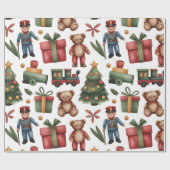Christmas Toyland & Trains Wrapping Paper for Kids Geschenkpapier (Flach)