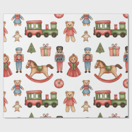 Christmas Toyland & Trains Wrapping Paper for Kids Geschenkpapier