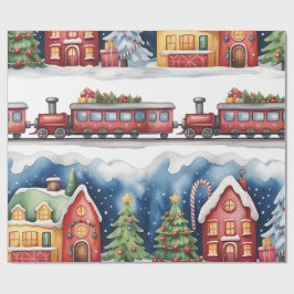 Christmas Toyland & Trains Wrapping Paper for Kids Geschenkpapier