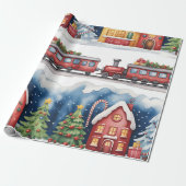 Christmas Toyland & Trains Wrapping Paper for Kids Geschenkpapier (Ungerollt)