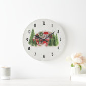 Christmas Trailer Camper Rustic Theme Große Wanduhr (Zuhause)