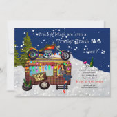 Christmas TRAILER WHITE TRASH BASH Fun Party Einladung (Vorderseite)