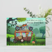 Christmas TRAILER WHITE TRASH BASH Funny Party Einladung (Stehend Vorderseite)