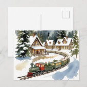 Christmas Train Around Cozy Chalet Village Postkarte (Vorne/Hinten)